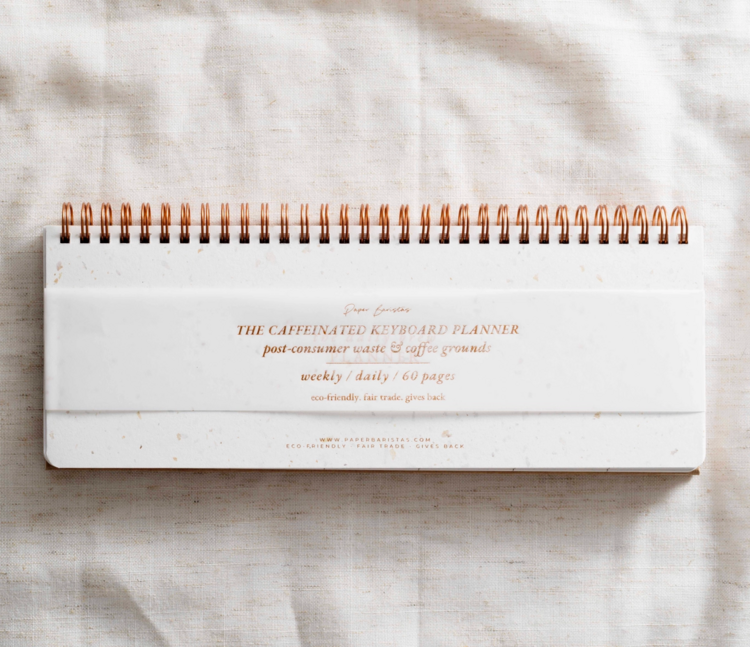 Paper Baristas Keyboard Desk Planner | Coffee Paper Weekly Undated Calendar
