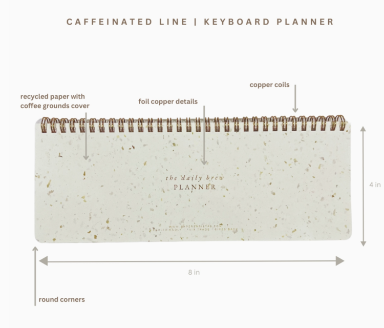 Paper Baristas Keyboard Desk Planner | Coffee Paper Weekly Undated Calendar