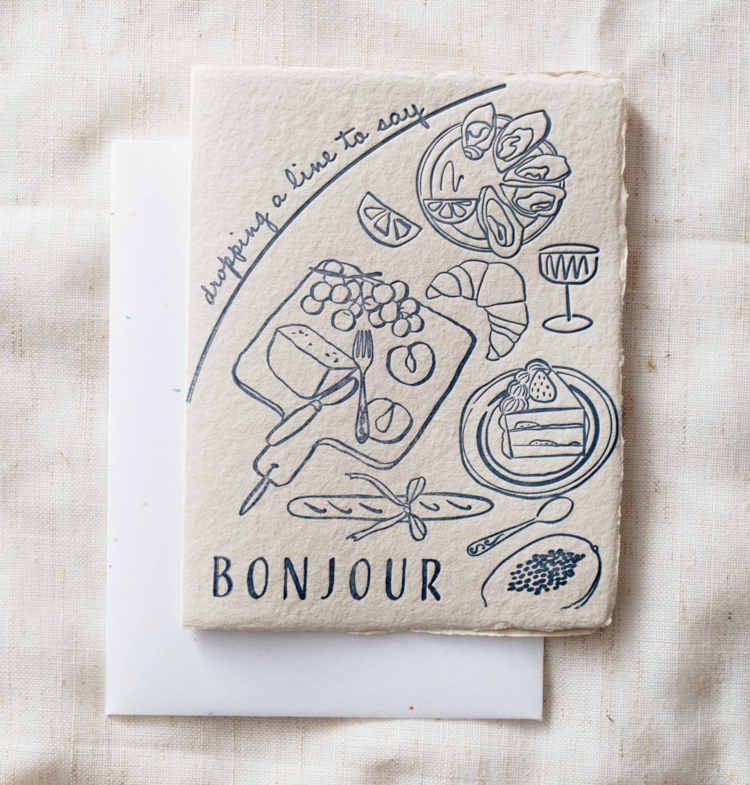Paper Baristas Saying Bonjour | Charcuterie Board