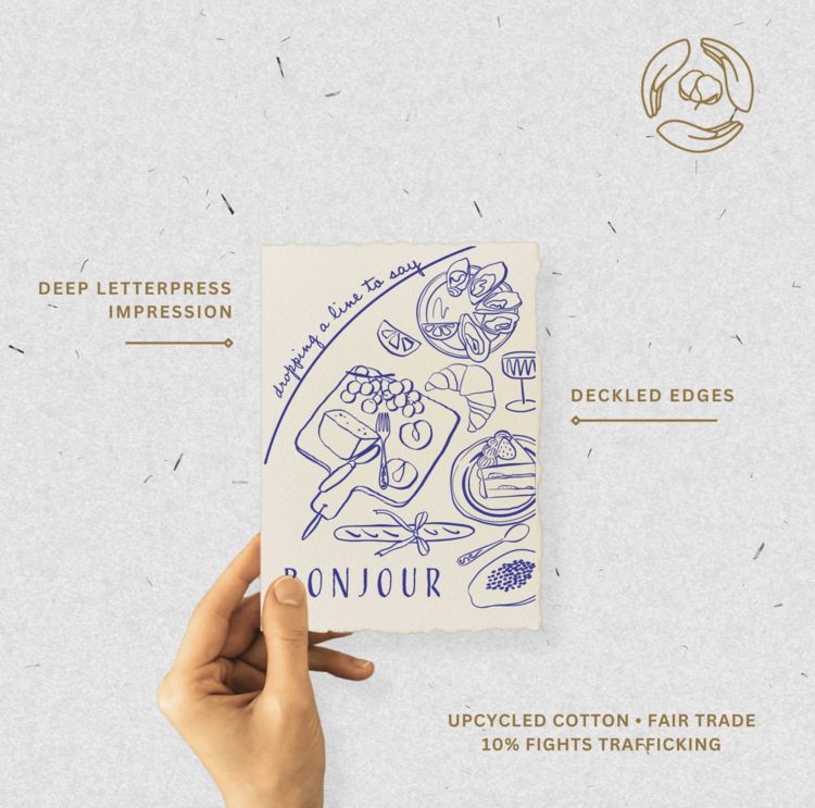 Paper Baristas Saying Bonjour | Charcuterie Board