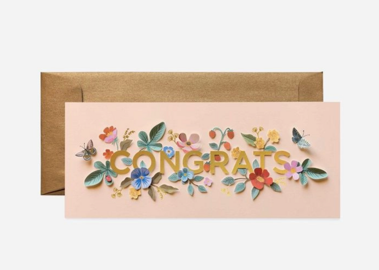 Rifle Paper Co. Cut Paper Congrats No. 10 Card