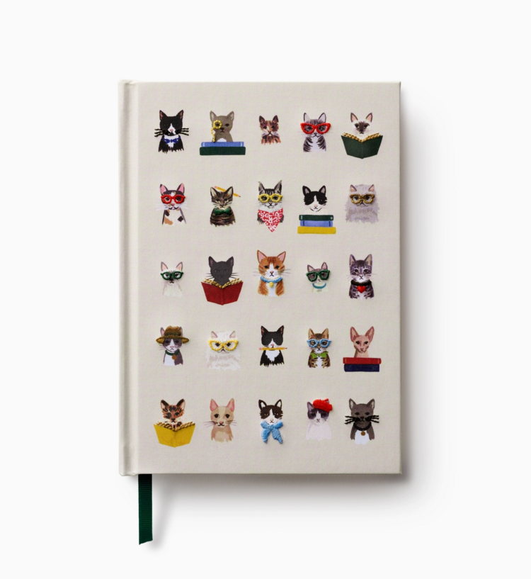 Rifle Paper Co. Studious Cats Embroidered Journal
