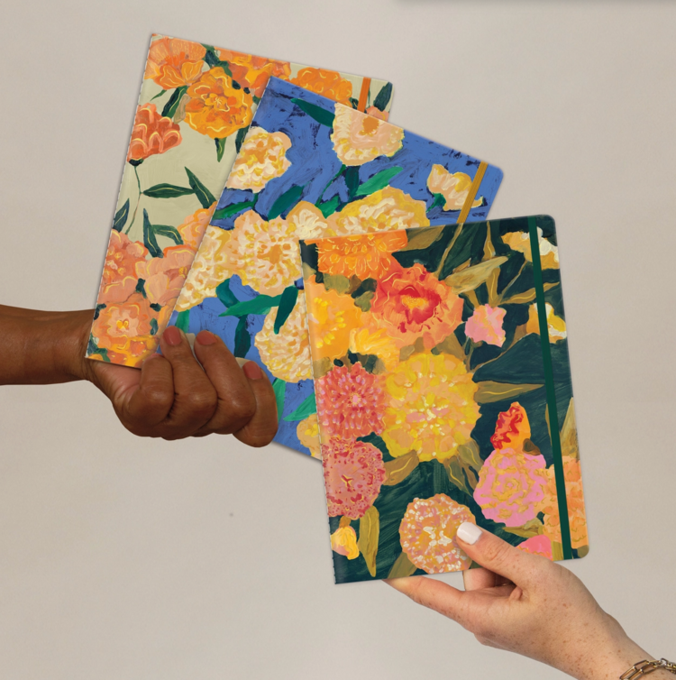 Seedlings Marigolds Sewn Trio Notebook Set