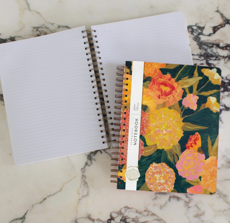 Seedlings Marigolds Seedlings Big Ass 8.5" X 11" Notebook