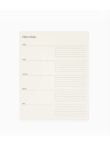 Sugar Paper Cream Weekly Pad