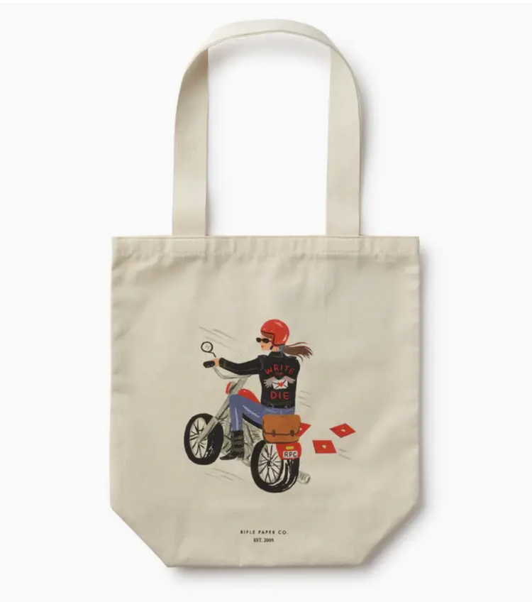 Rifle Paper Co. Write or Die Canvas Tote Bag