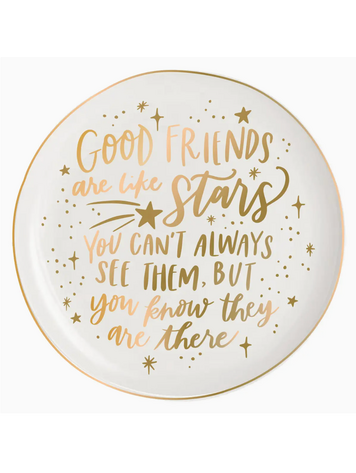 soiree-sisters Round Ceramic Trinket Tray | Good Friends