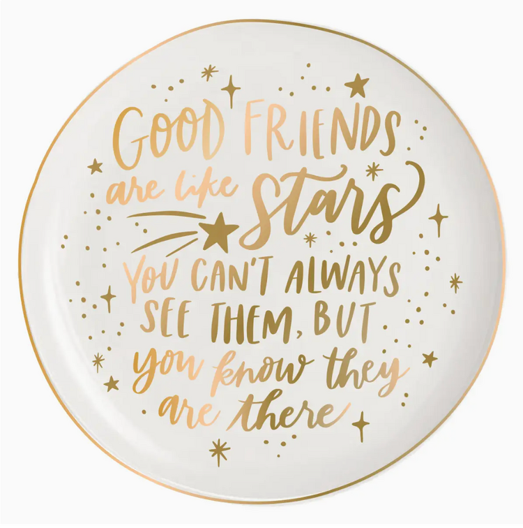 soiree-sisters Round Ceramic Trinket Tray | Good Friends
