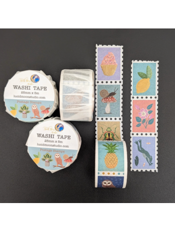 Lucid Moon Studio Nature Postage Stamp Washi Tape