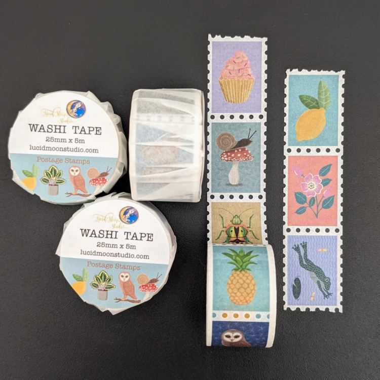 Lucid Moon Studio Nature Postage Stamp Washi Tape