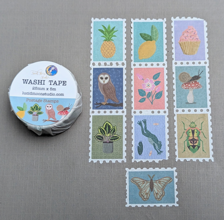 Lucid Moon Studio Nature Postage Stamp Washi Tape