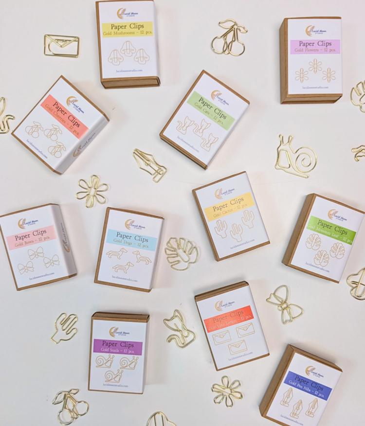 Lucid Moon Studio Gold Paper Clips