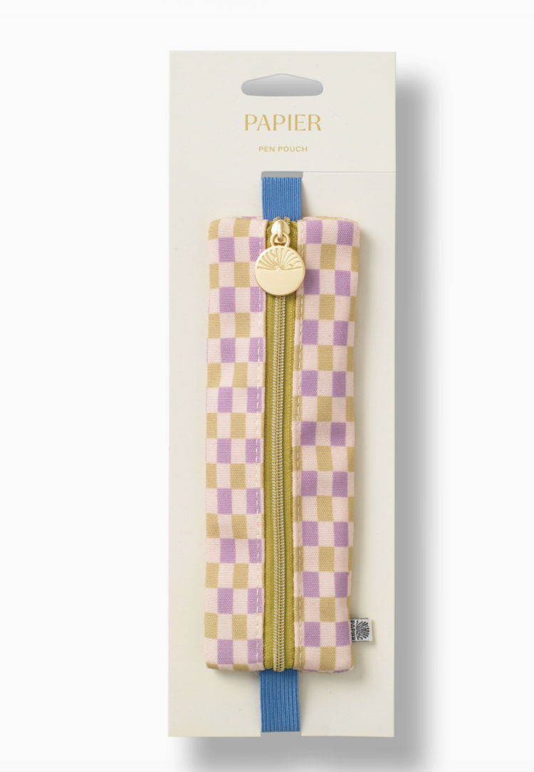 Papier Elastic Pen Pouch - Checkered