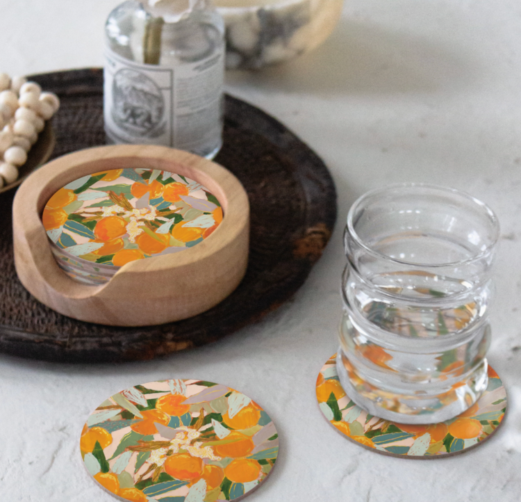 Seedlings Orange Blossoms Coaster