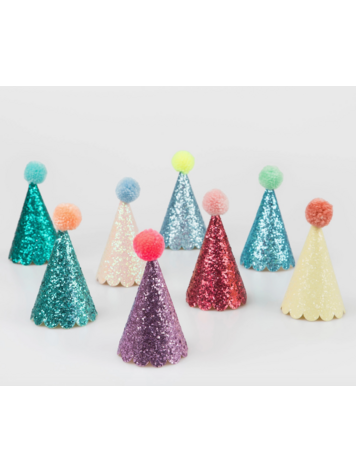 Meri Meri Glitter Mini pom hats