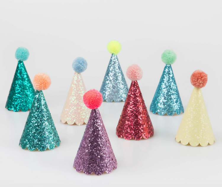 Meri Meri Glitter Mini pom hats