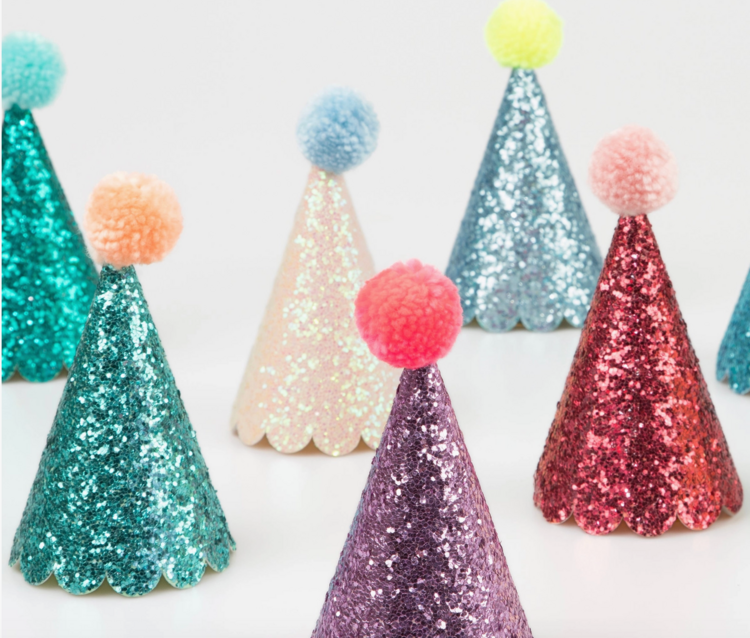Meri Meri Glitter Mini pom hats