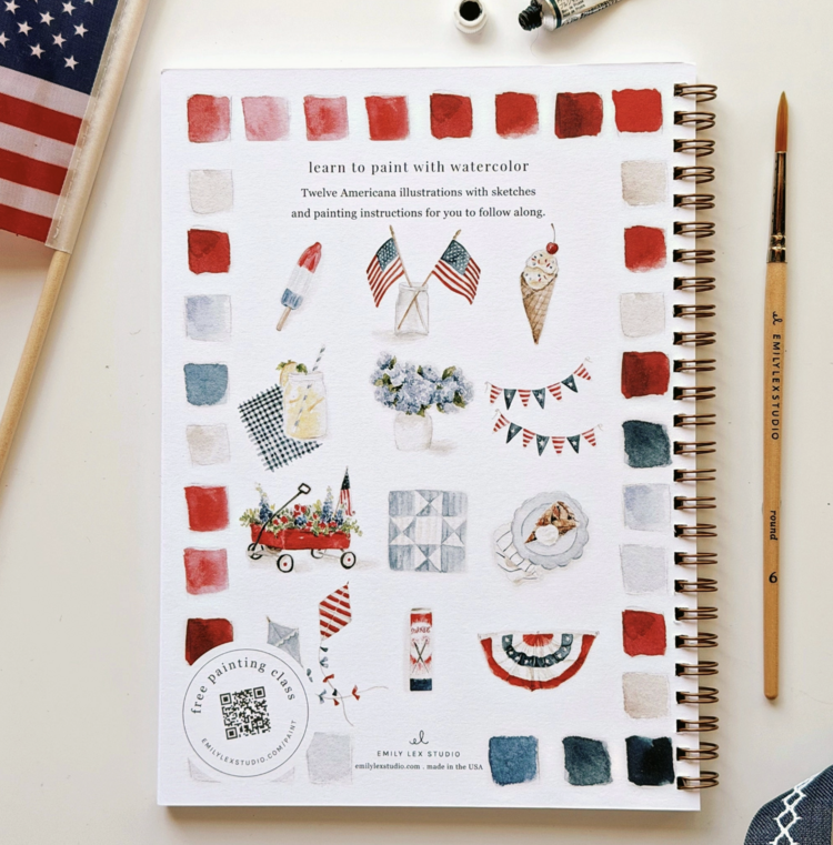 emily lex studio Americana Watercolor Workbook