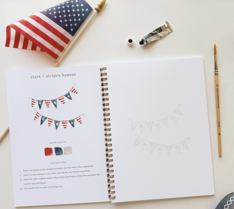 emily lex studio Americana Watercolor Workbook