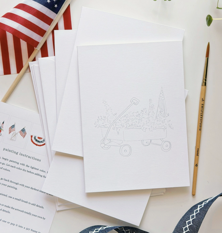 emily lex studio Americana Paintable Watercolor Notecard