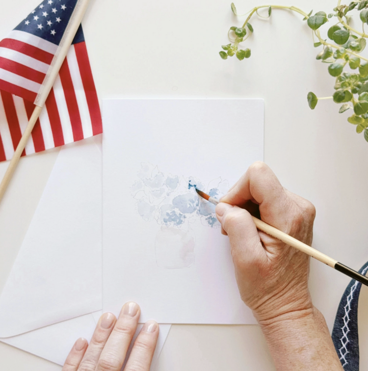 emily lex studio Americana Paintable Watercolor Notecard