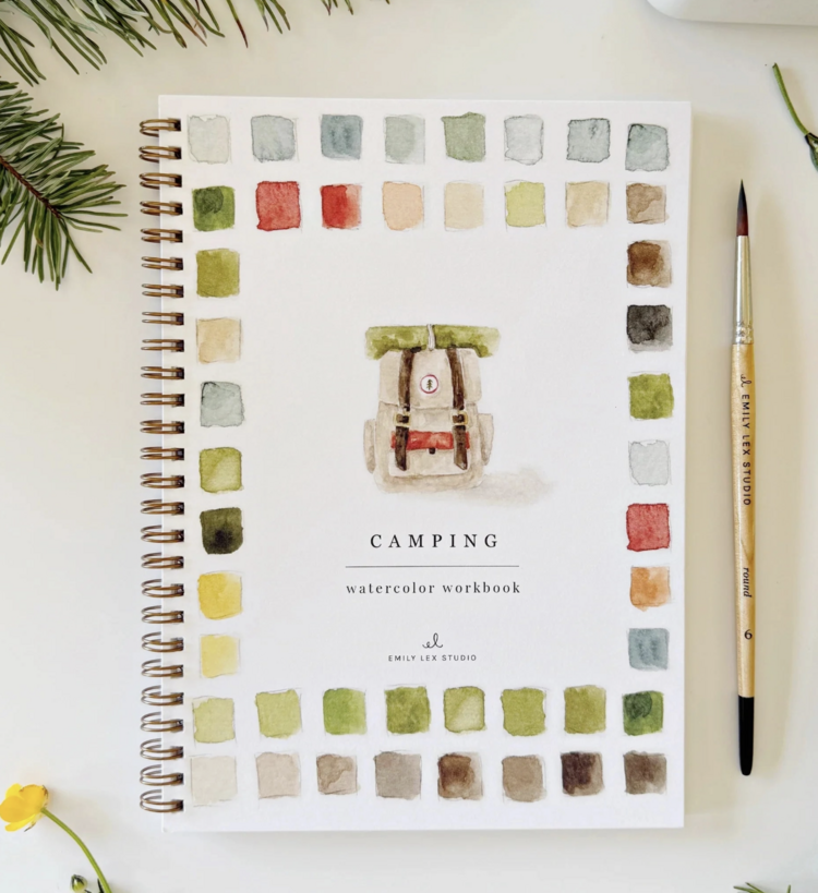 emily lex studio Camping Watercolor Workbook