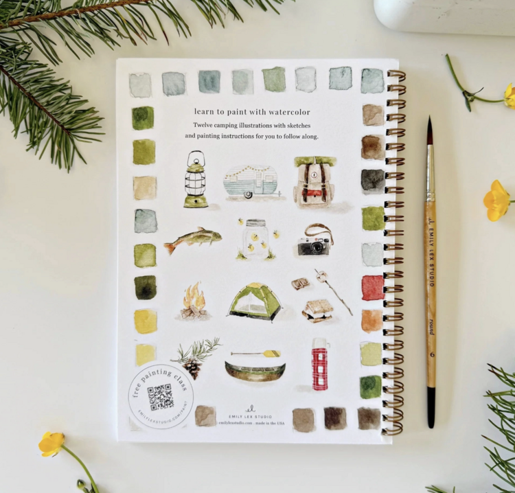 emily lex studio Camping Watercolor Workbook