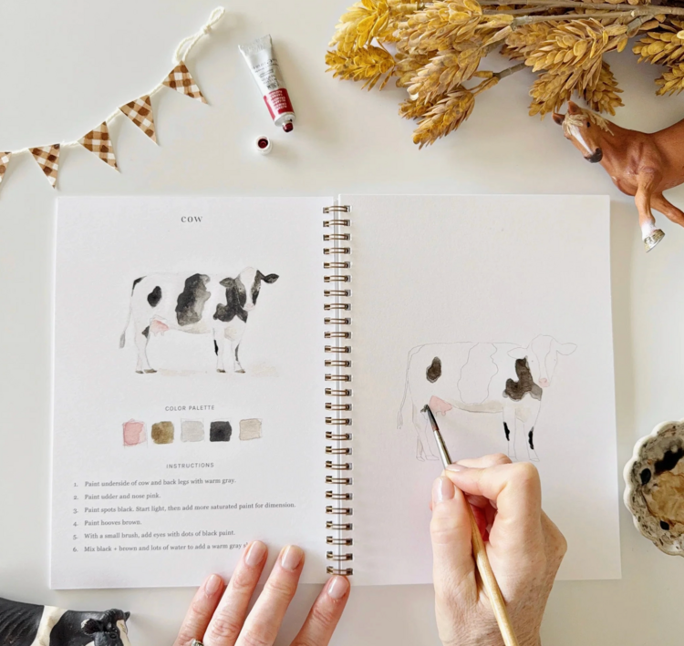 emily lex studio Farm Watercolor Workbook