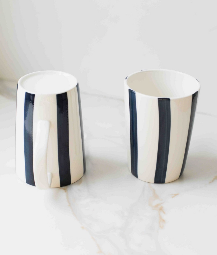 Fodory Hand-Painted Striped Ceramic Cup