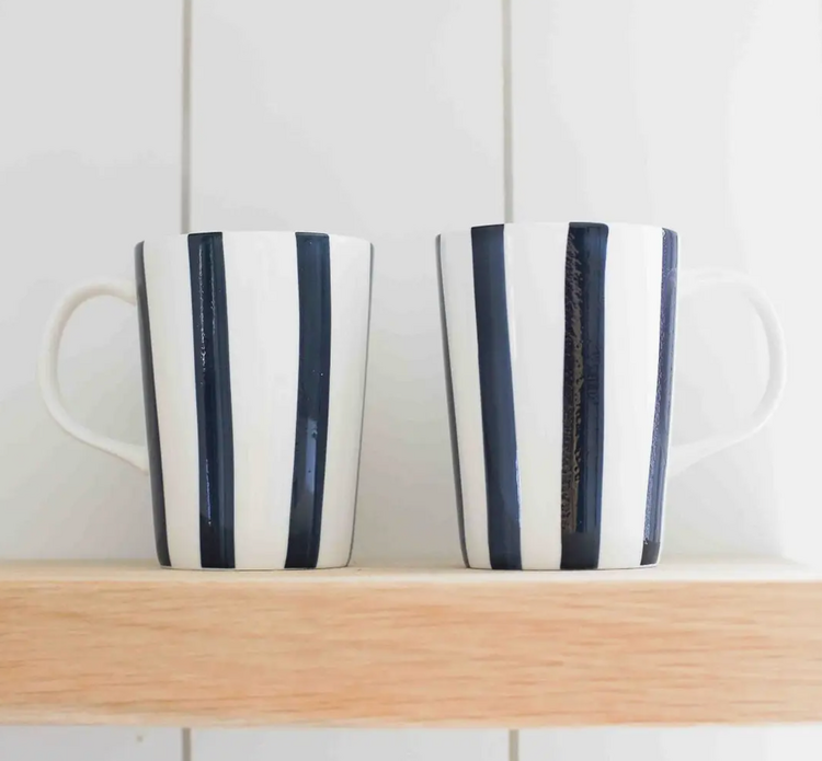 Fodory Hand-Painted Striped Ceramic Cup
