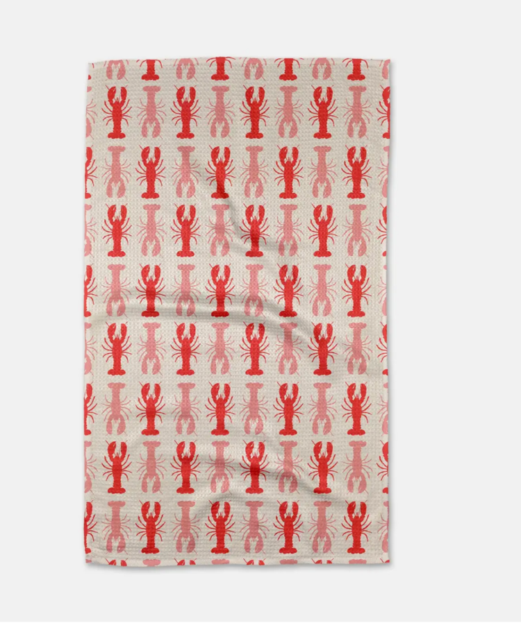 Geometry Lobster Stripe Tea Towel