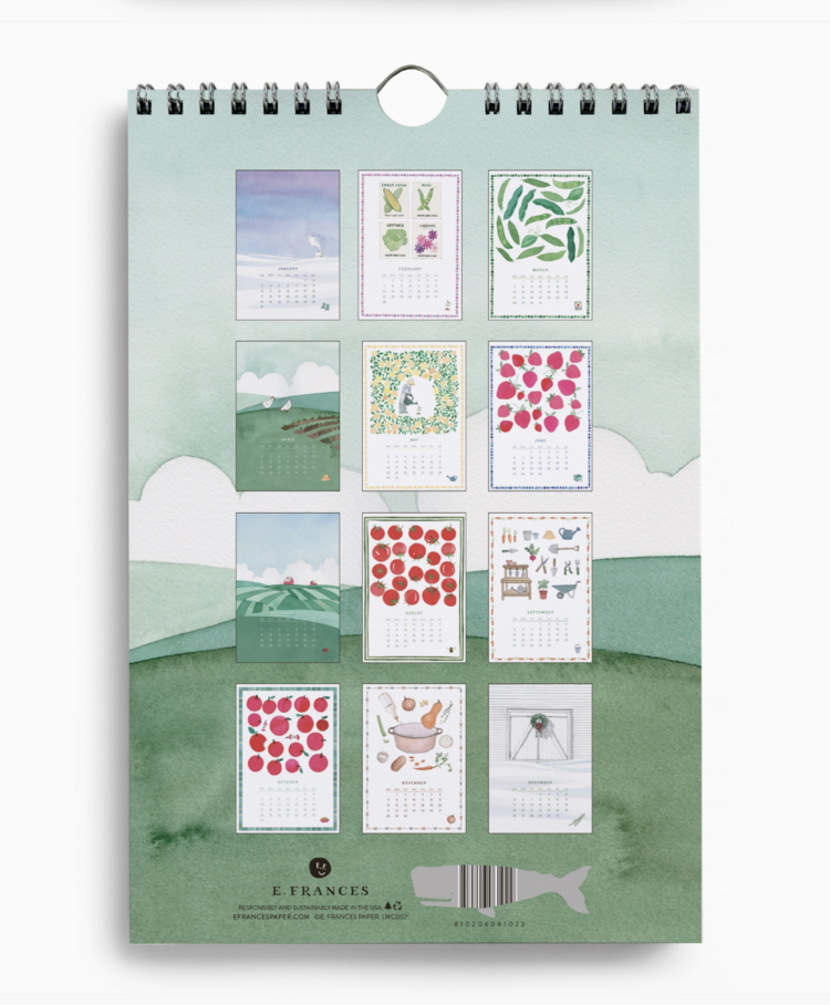 E. Frances Paper Studio A Year in the Garden Little Wall Calendar 2027