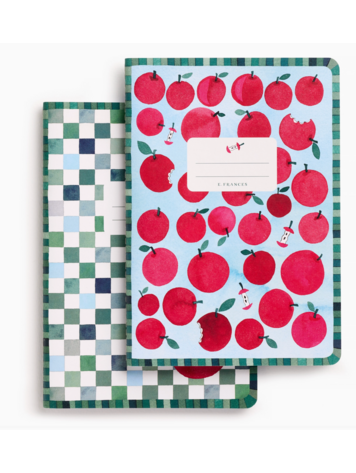 E. Frances Paper Studio Apple A Day Set of Two Stitched Notebooks
