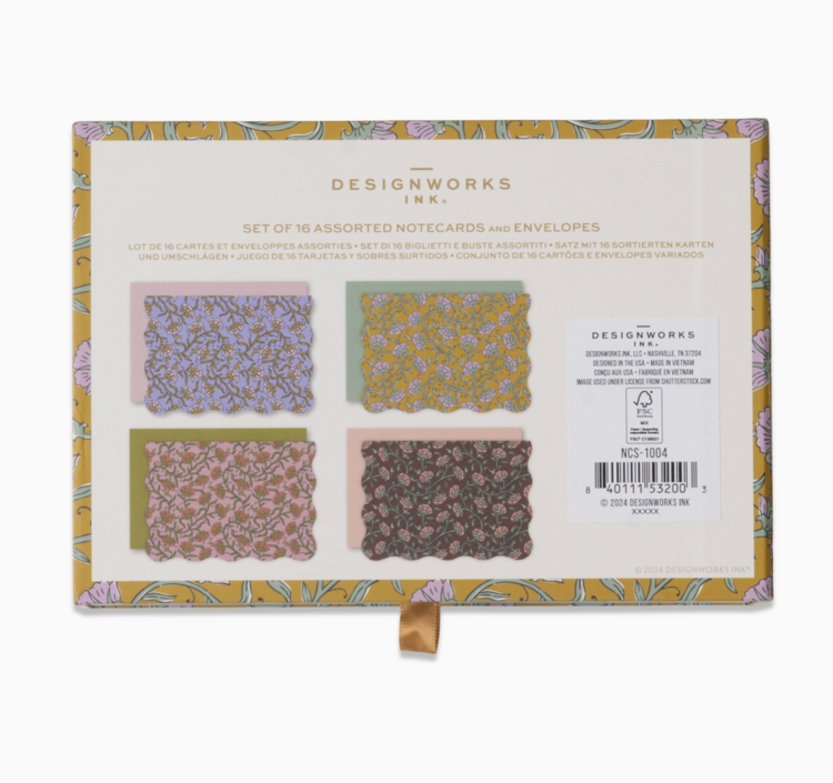 Designworks Ink Vintage Floral Notecards - Set of 16 Assorted