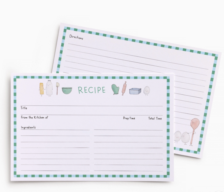 E. Frances Paper Studio Dessert First Recipe Card Set