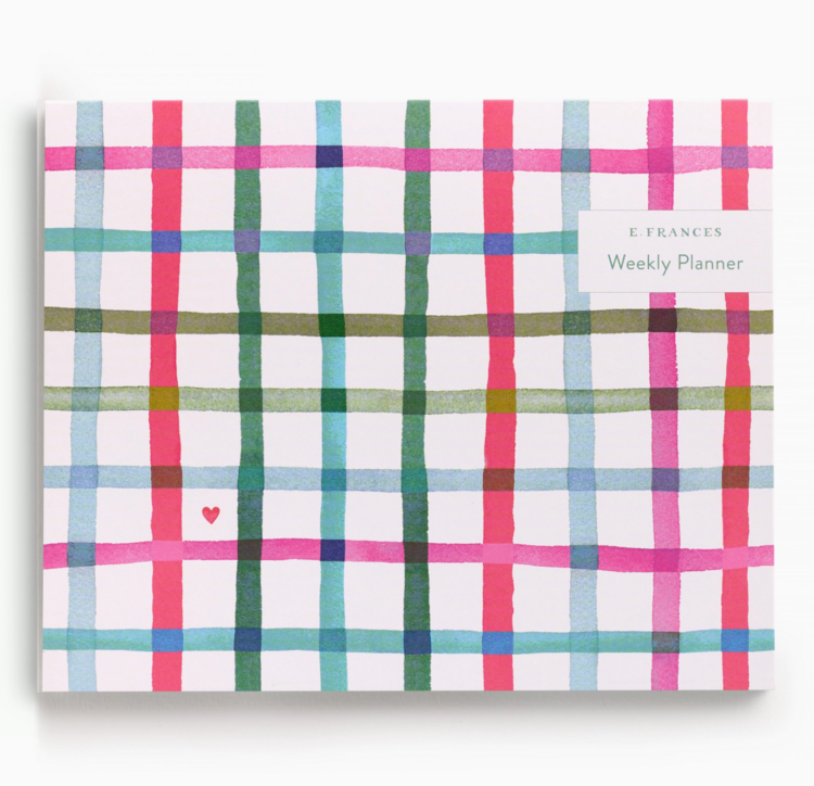 E. Frances Paper Studio Happy Plaid Covered Weekly Planner