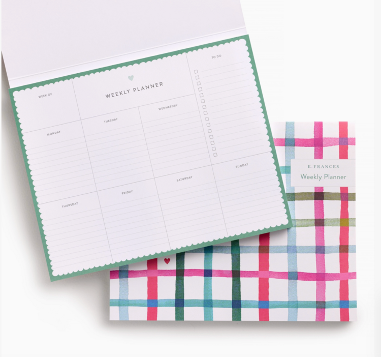 E. Frances Paper Studio Happy Plaid Covered Weekly Planner