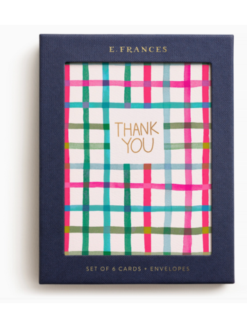 E. Frances Paper Studio Happy Plaid Thank You Boxed Card Set