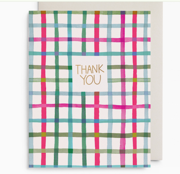 E. Frances Paper Studio Happy Plaid Thank You Boxed Card Set
