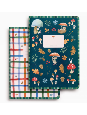 E. Frances Paper Studio Through the Woods Set of Two Stitched Notebooks Journals