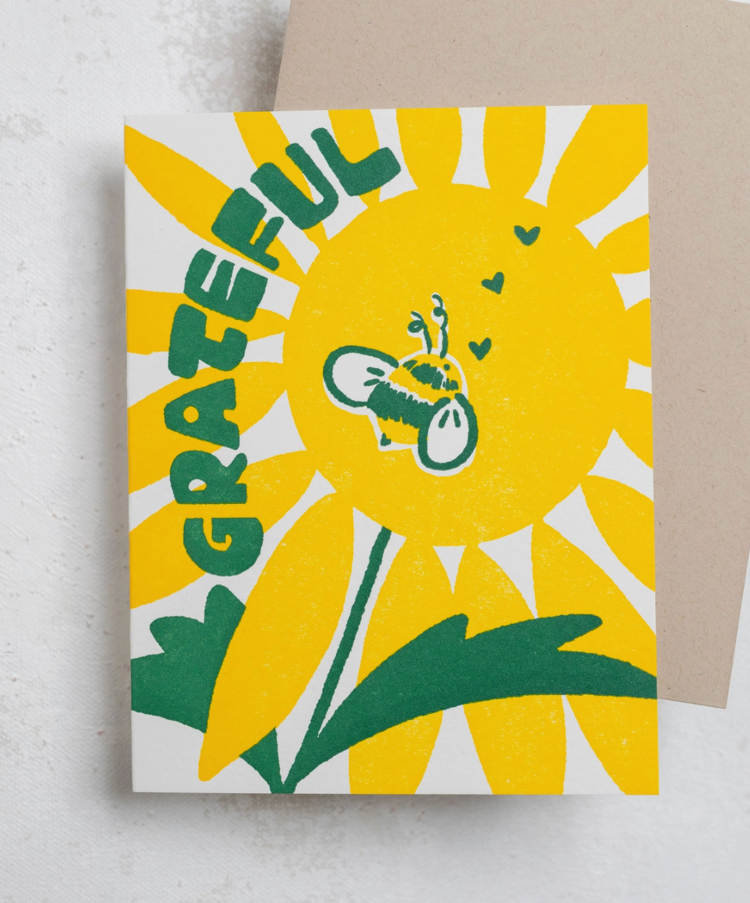 Folio Press & Paperie Grateful Bee Card