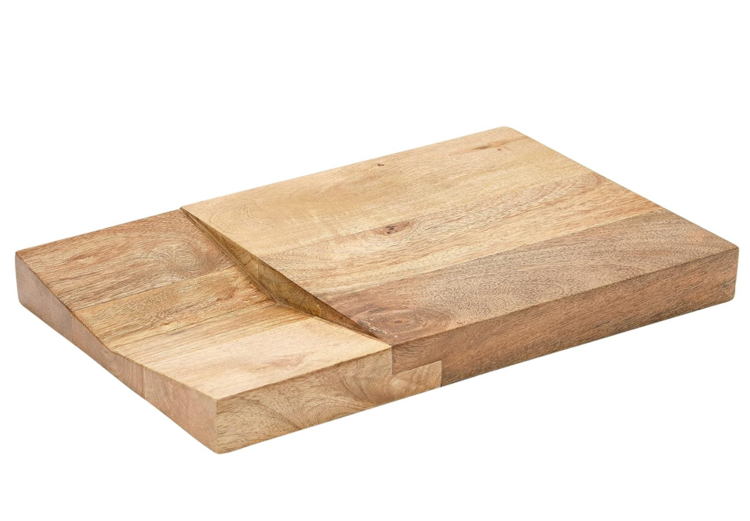 Creative Co-Op Mango Wood Cutting Board with Catch All Area