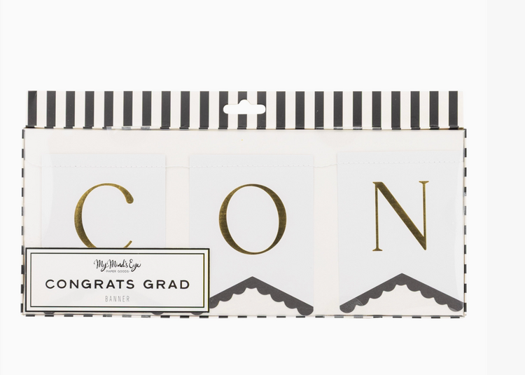 My Mind's Eye Black & White Congrats Grad Banner