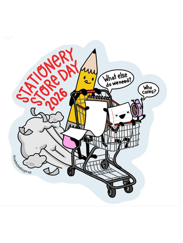 Stationery Store Day The Paper People Go Shopping Vinyl Sticker