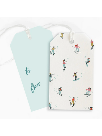 Dahlia Press Skier - Gift Tag