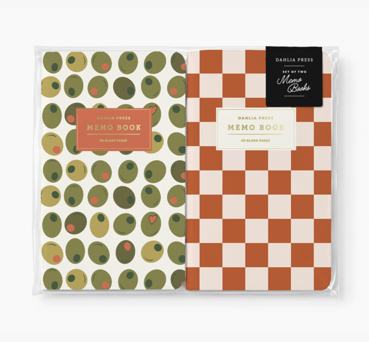 Dahlia Press Olive/Checker Memo Books
