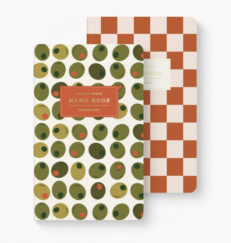Dahlia Press Olive/Checker Memo Books