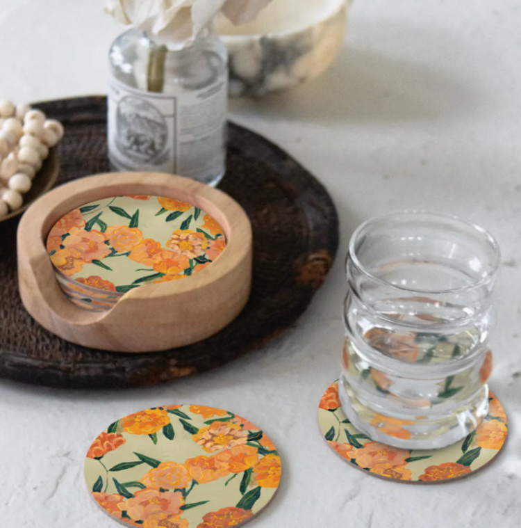 Seedlings Sunset Blossoms Coaster