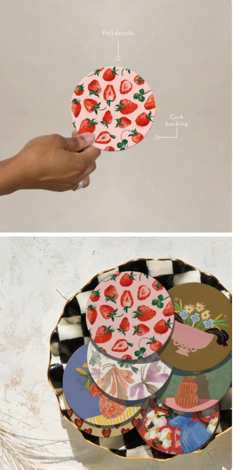Seedlings Strawberries Coaster