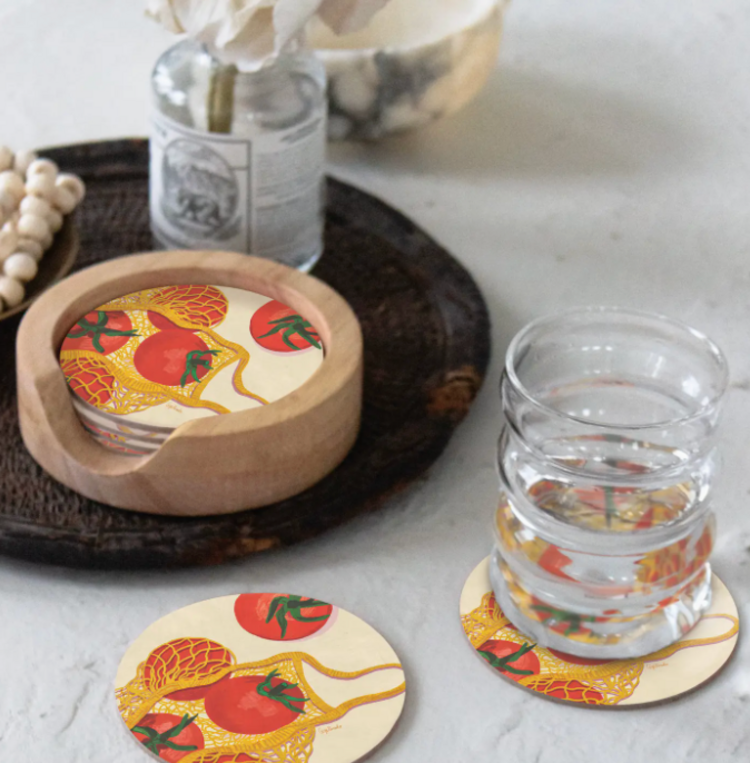 Seedlings Market Tomatoes Coaster
